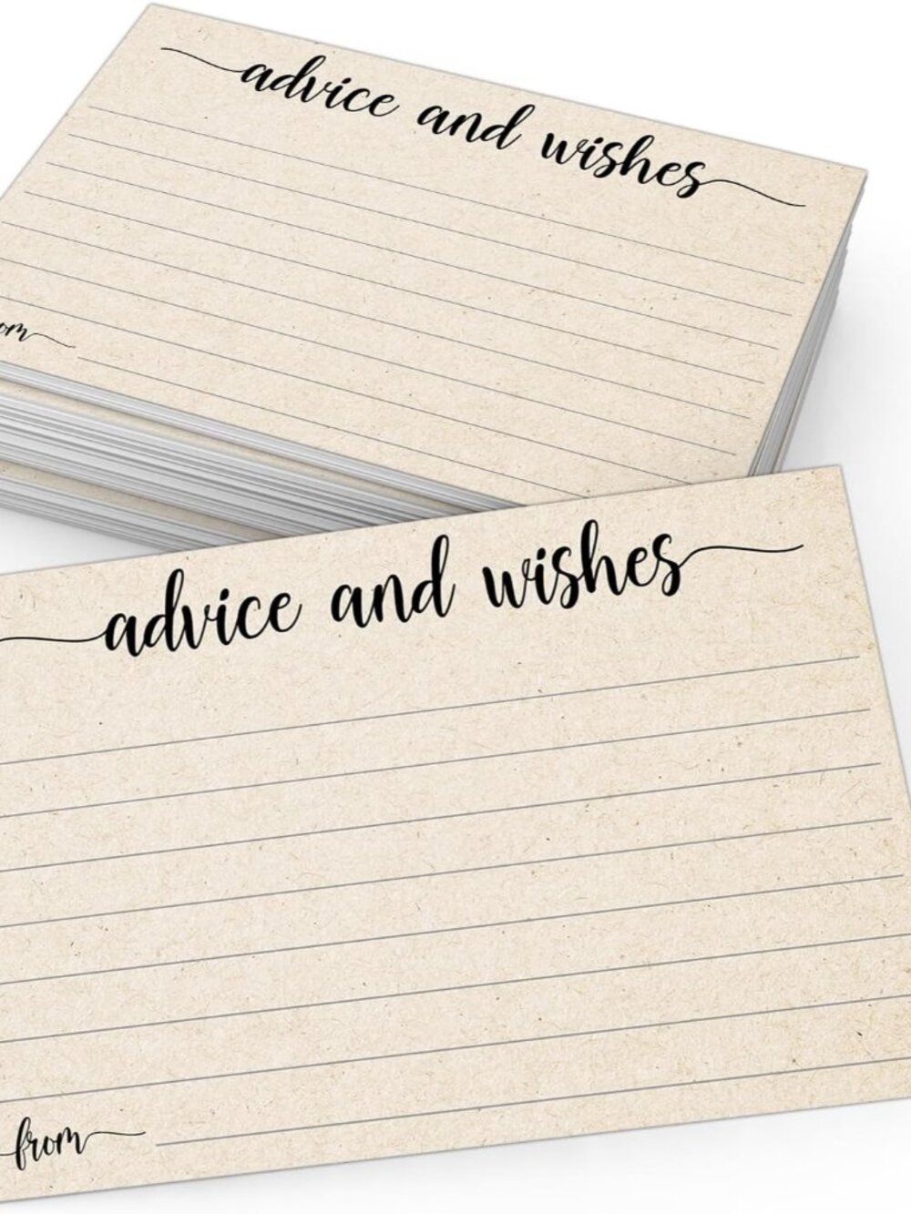 Advice and Wishes Cards, 4x6, Set of 50, Kraft Tan, All Occasions